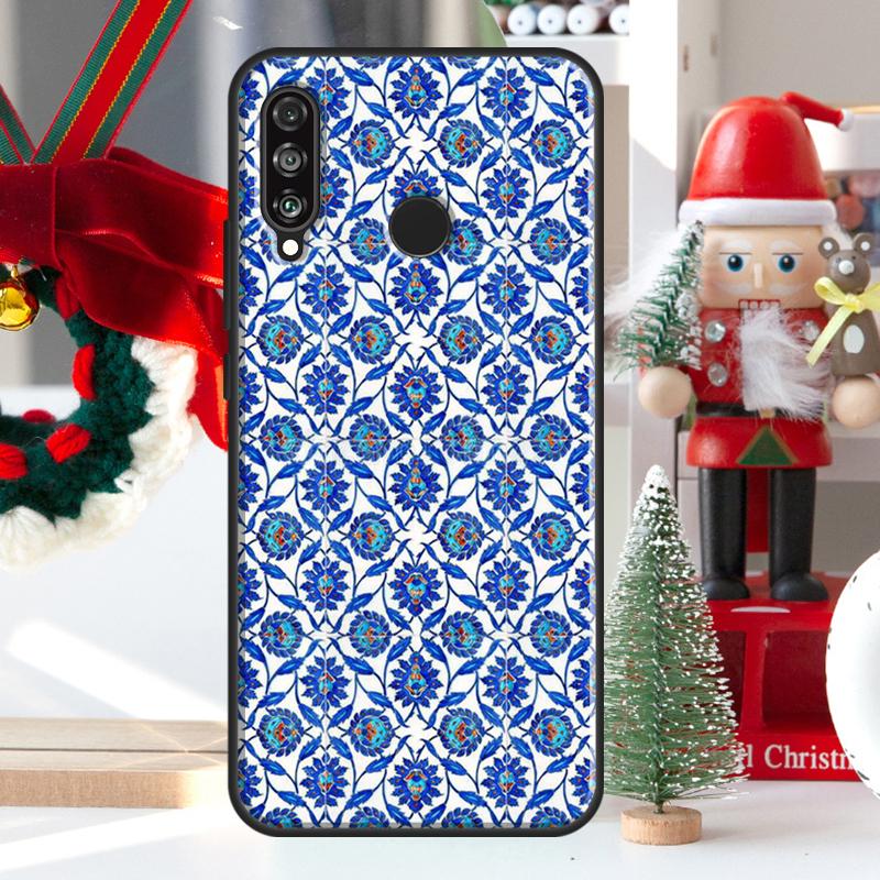 

Square Turkish Flower Tiles For Huawei Nova 12i 11i 8i 12s Y73 Y72 Y61 Y91 Y90 Y70 Y60 9 10 SE P60 Pro P30 P40 Lite Case Huawei Nova Y72