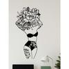 Laser Cut Bohemian Floral Goddess Metal Wall Art Modern Home Decor Bathroom Bedroom Meditation