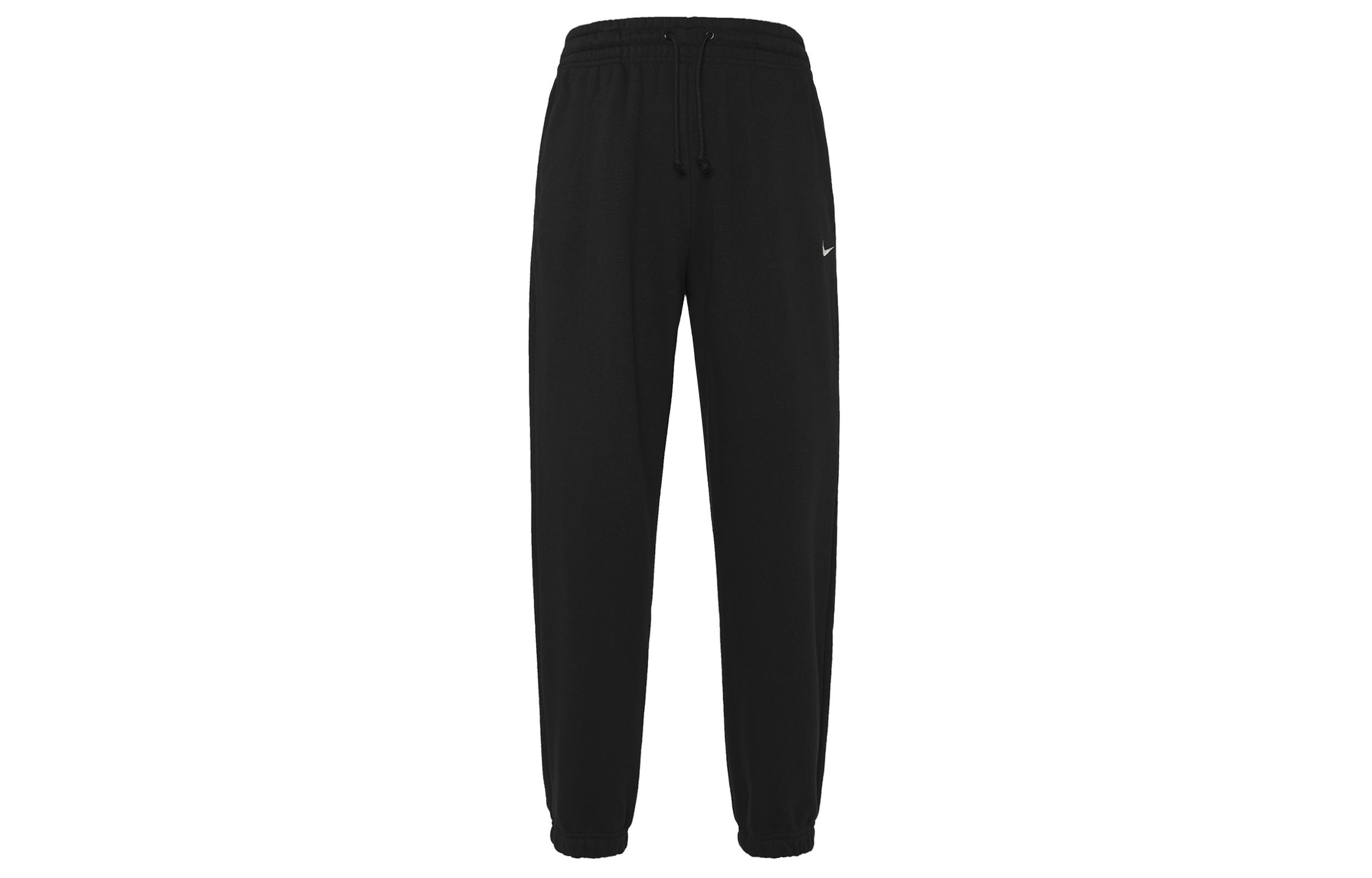 Nike Sportswear Phoenix Fleece High Rise Solid Color Fleece Lined Fashion Lace Up Knitted Sweatpants Women s Black FZ5997-010 L