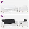 2 Piece Storage Sofa Set White Polyester