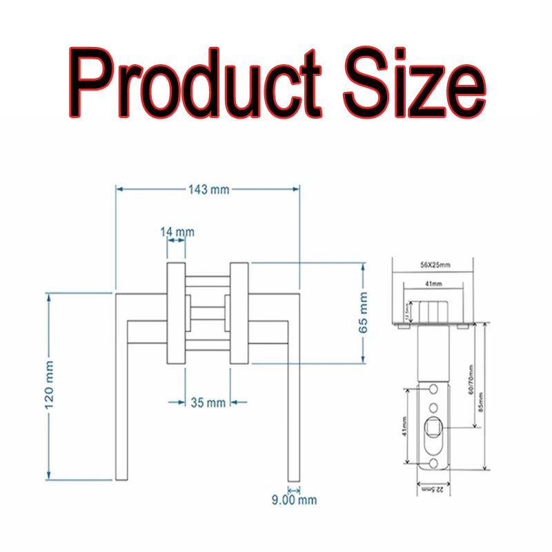 Black Door Handles Interior Door Knobs, Keyless Privacy Door Lock, Heavy Duty Zinc Alloy Door Leverset for Bedrooms Bathrooms