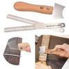 Guitar Nut Hole Iron Cutter Stainless Steel Guitar Maintenance Tool Wood Handle Measuring Leveling Tool for Music Instrument