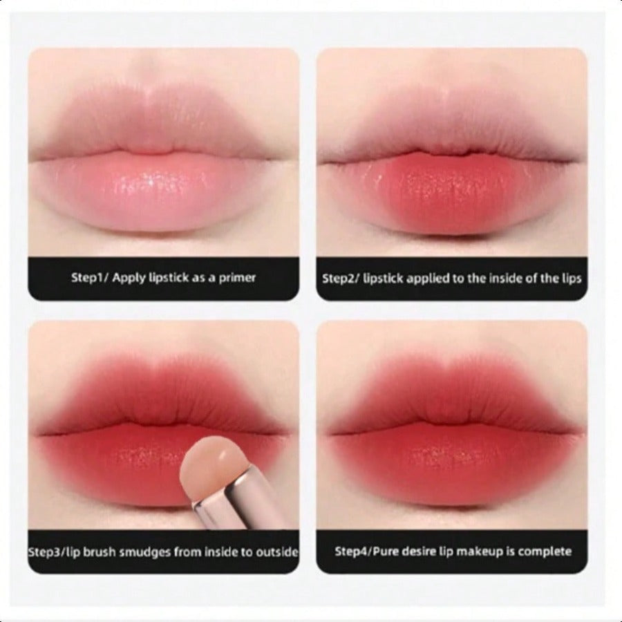 INHAK Silicone Lip Brush - Flexible Non-Absorbent Applicator for Precise Liquid Lipstick & Gloss