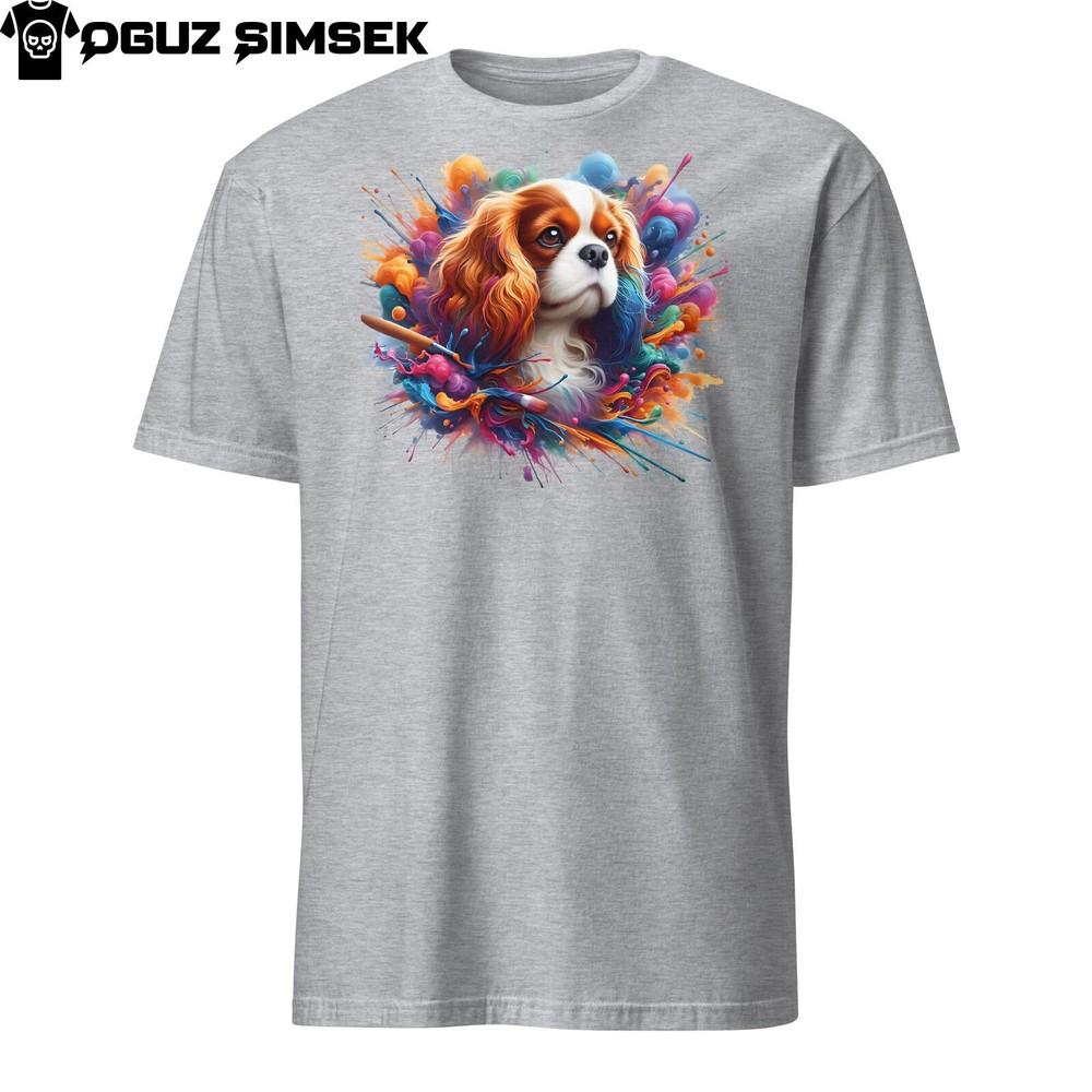 

Colorful Cavalier King Charles Spaniel Unisex T-Shirt | Dog Lover s Tee L