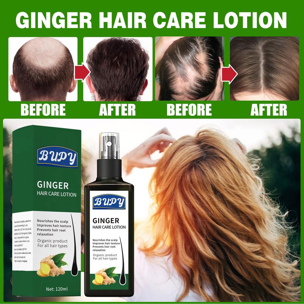 Lotion Capillaire au Gingembre, Solution Nutritive Rafraîchissante et Nourrissante pour le Cuir Chevelu et la Racine des Cheveux, Spray Fortifiant et Épaississant