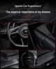 Wey Steering Wheel Cover: Carbon Fiber & Genuine Leather for VV5, VV6, Tank 300, Mocha, VV7GTPHEV