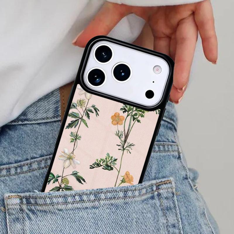 Botanical Drawings Flowers Plants Soft Phone Case for iPhone 16e 15 14 13 12 17 Pro Max Plus Air 17pro Cover Coque