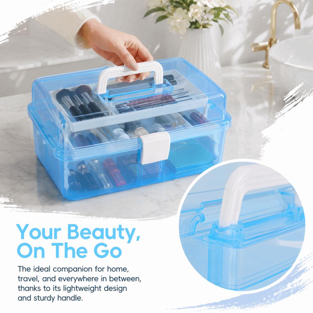 Portable Nail Art Storage Box With Handle Buckle Art Supply Organizer For Makeup Nail Decoration