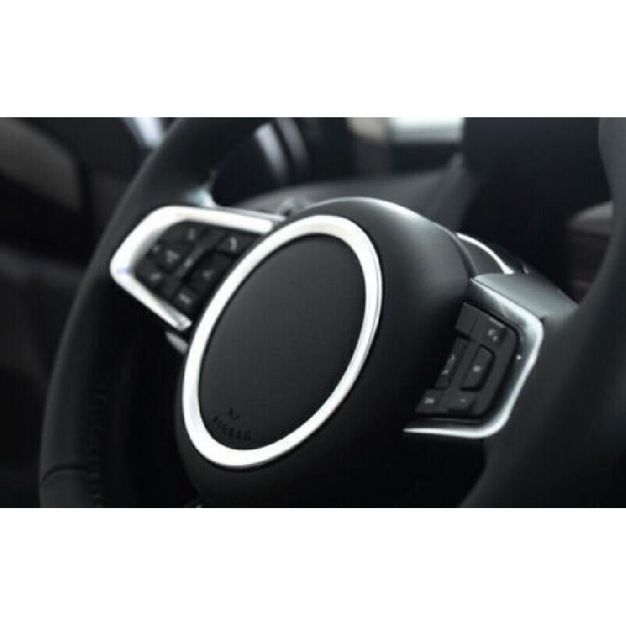 1PCS For Jaguar XE 2016-2019 Ring Trim Steering Wheel Horn Button Matte Silver