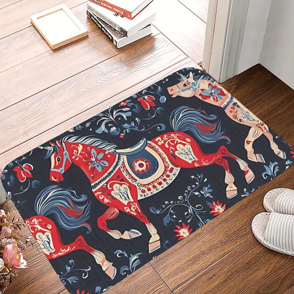 1PC Wild West Cowboy pattern Kitchen Rug Non-Slip Door Mat Pop design Bathroom Rug Bath Mat Carpet for Home Sink Laundry Decor