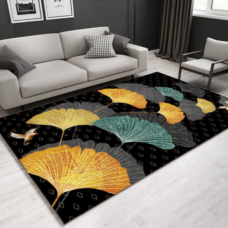 Nordic Modern Luxury Carpet: Elegant Customizable Rug for Bedroom or Living Room.