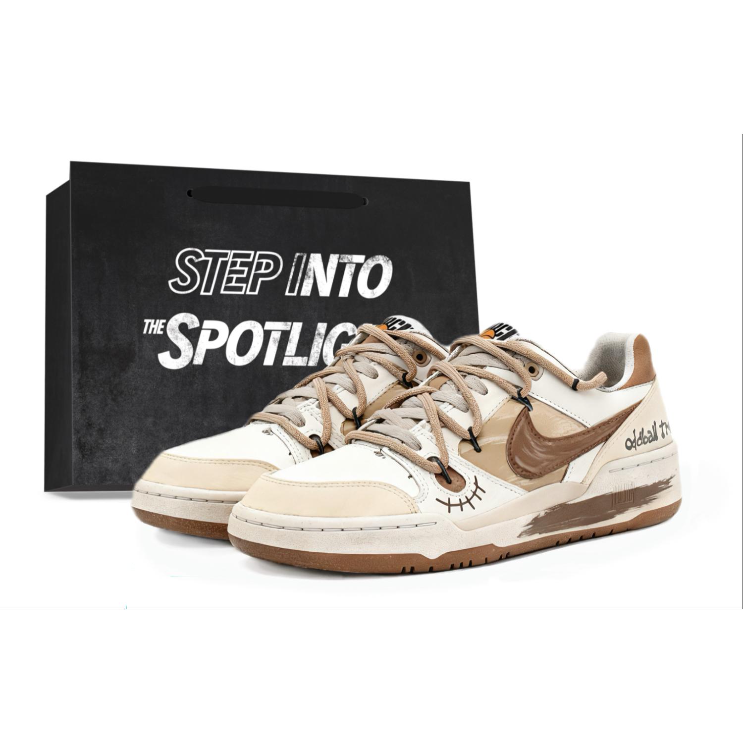 

Nike Full Force Low top Skateboard Shoes Unisex White Brown HJ3485-121(Team1935-) 45