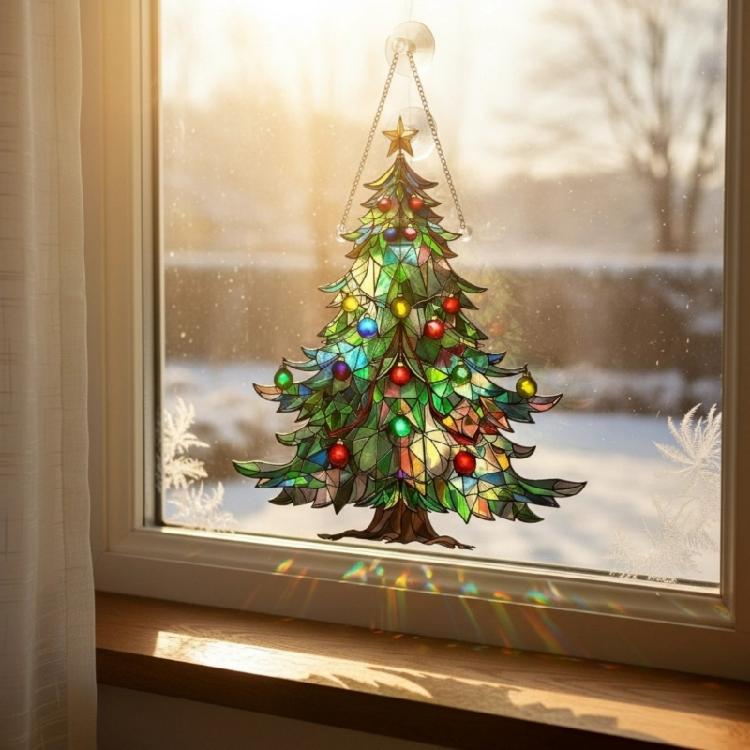 Rainbow Maker Acrylic Sun Catcher Ornament Christmas Tree Decoration Shatterproof Indoor Hanging Accessory