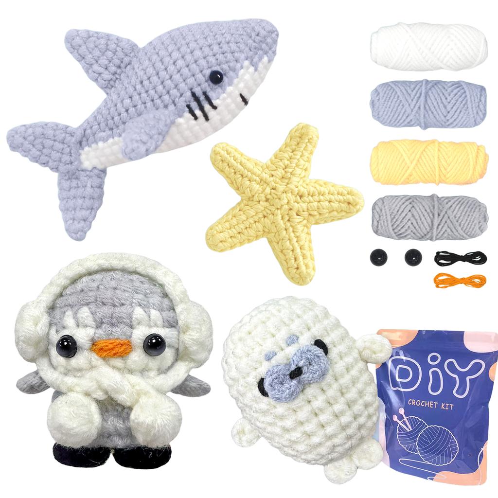 Kit da uncinetto Animal sery per principianti Set iniziale all'uncinetto, Kit da uncinetto fai-da-te per principianti, Kit per uncinetto e maglia passo dopo passo