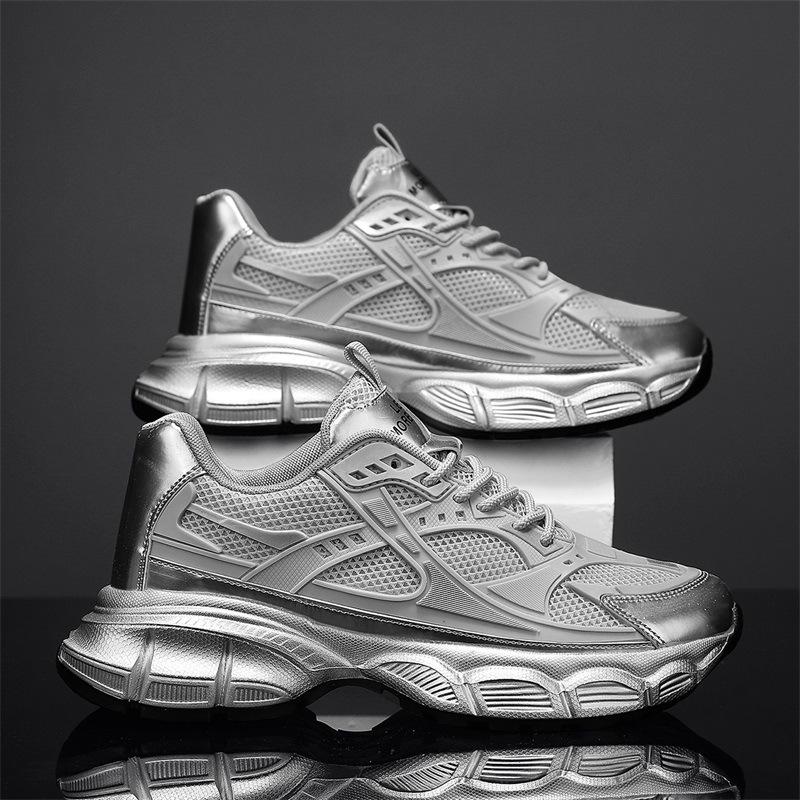 Dad shoes platform men's shoes new spring and summer light running breathable mesh men's leisure sports
