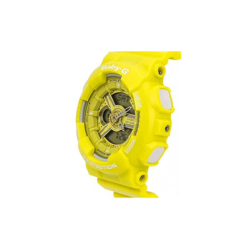 Casio BABY-G Theme Series Trendy and Vibrant Street Quartz Movement Resin Strap Japanese and Korean Watch Women’s Watch Yellow Dial BA-110BC-9