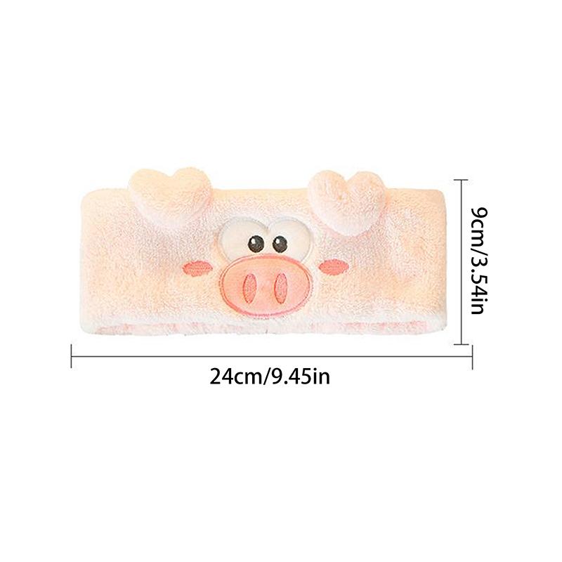 Kawaii čelenka do lázní, na líčení, mytí obličeje, na párty - Roztomilá prasečí čelenka do vlasů do sprchy, pro kosmetiku, péči o pleť, měkké obličejové čelenky