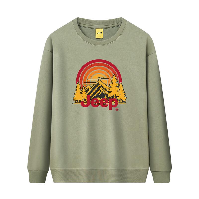 JEEP Men s American Casual Round Neck Pullover Sweatshirt M