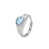 Natural colored treasure ring s925 silver brushed craft inlaid with olivine crystal stone light luxury niche gift for girlfriend