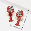 Une Paire de Boucles d'Oreilles Écrevisse Strass pour Plage d'Été, Parfaites pour les Fêtes de Vacances Hawaïennes des Femmes. Idéal pour les fêtes de fin d'année et les cadeaux