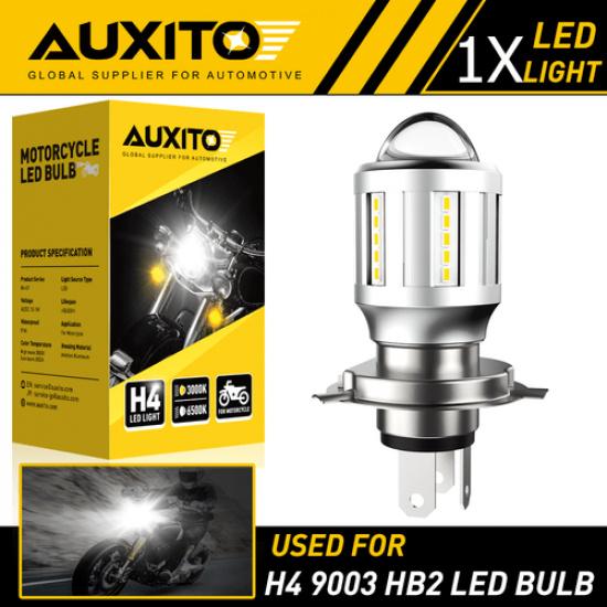 1X Motorcycle H4 9003 Led Headlight High Low Beam Switchback Amber White