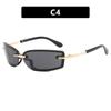 Rimless  Metal Small Frame Sunglasses Rectangle Fashion Popular Women Men Shades Square Sun Glasses For Female Male