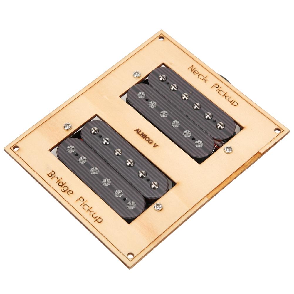 Electric Guitar Humbucker Pickup Wood Grain Cupronickel Base Double Coil Pickup