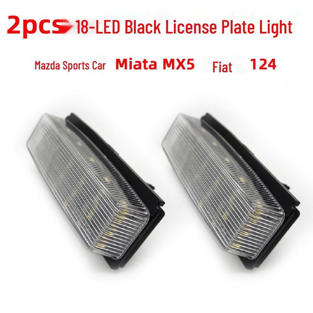 Pair of 18-LED Black License Plate Lights for Mazda Miata MX5 06-15 & Fiat 124