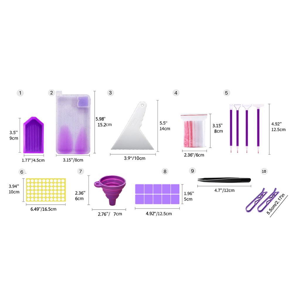 DIY Diamantmalerei Werkzeug Aufbewahrungstasche mit 30, 60 und 120 Fächern, unterverpackt in 10g Diamantflaschen, Handtasche