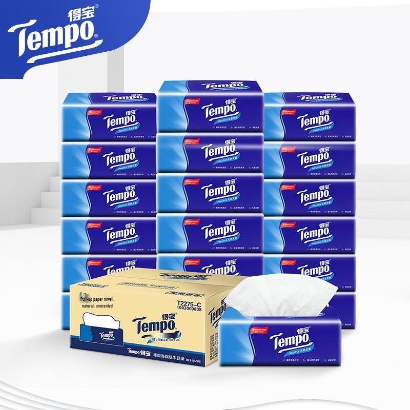 Tempo 4-Ply Unscented Soft Facial Tissues, 18 Packs