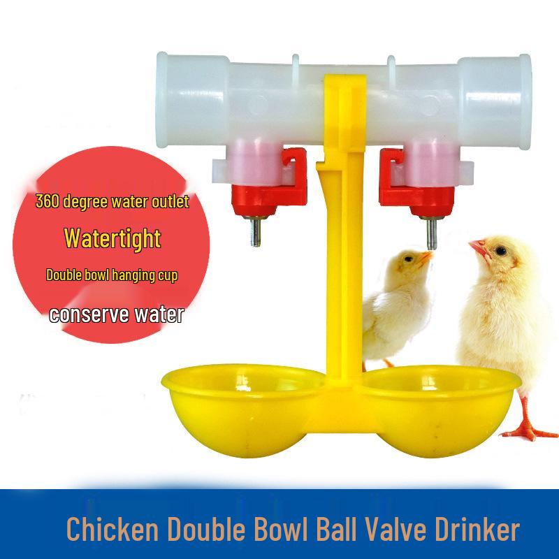 

Automatic Chicken & Duck Drinker with Double Nipple & Hanging Cup 1/2 inch Valve
