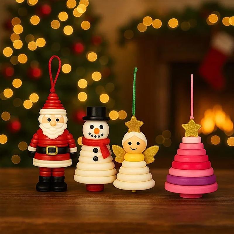 Diy Button Snowman & Angel Button Christmas Ornament Making Kit For Indoor/Outdoor Xmas Tree, Window & Party Decorations