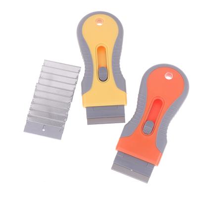 1 Set Glue Removal Blade With 10 Blades, Telescopic Adjustment Knife, Cleaning Scraper Tool For Removing Labels,Stickers,Paint