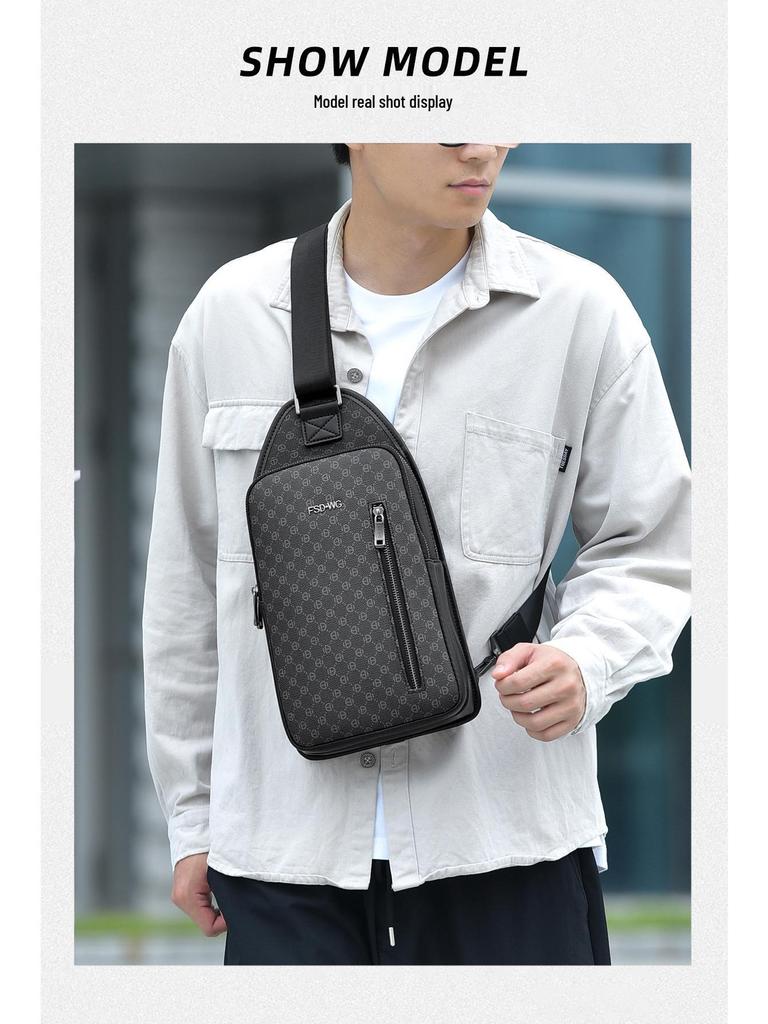 Men's 2024 High-End Waterproof Multifunctional Crossbody Bag - Casual Fashion Chest & Shoulder Bag