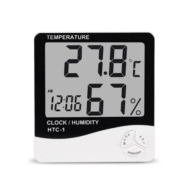 HTC-1 High-Precision Indoor Electronic Temperature and Humidity Meter, Home Thermometer and Hygrometer, Timer Alarm Clock HTC-1