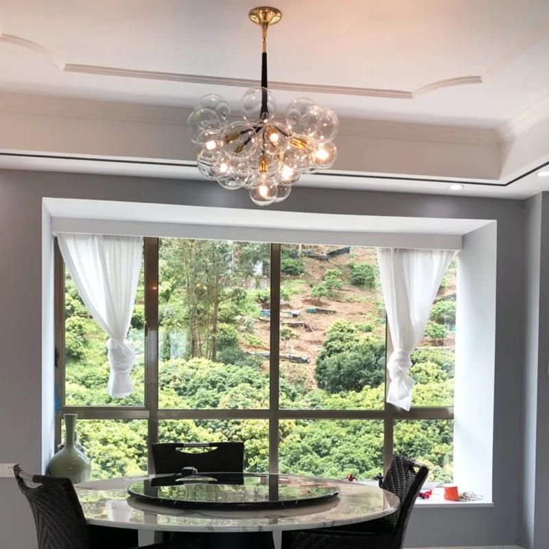 

Люстра Nordic Glasses Black White Coffee Wires Подвесные светильники 9/12/18 Стеклянные подвесные светильники Luminaria Home Decor 9 glass balls чёрный