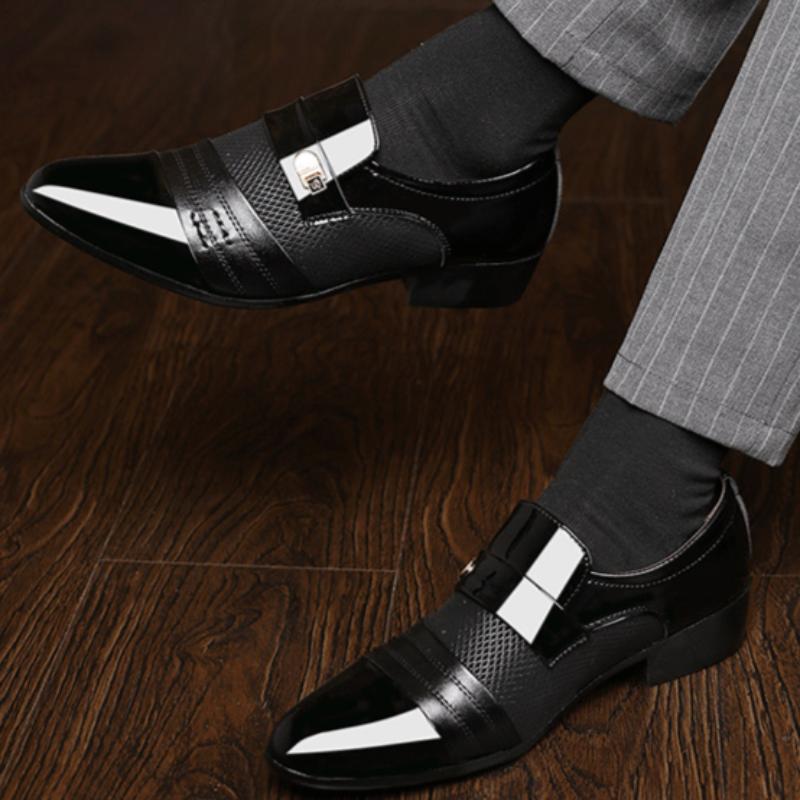 New Men's Leather Shoes Casual Business Dress Versatile Leather Shoes