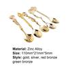 5Pcs/Set Coffee Scoop Antique Graceful Shape Alloy Royal Style Table Spoon for Home
