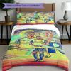 3-teiliges Bettbezug-Set (1 * Bettbezug + 2 * Kissenbezug, ohne Kern),Fußballstar Print Bettwäsche-Set, Schlafzimmer-Dekoration, Ganzjahres-, Geburtstagsgeschenk