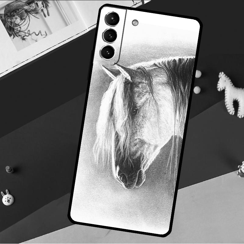 

Horse Sketch Funda For Samsung Galaxy S26 S25 S23 S22 S20 S24 Ultra S9 S10 Plus S21 FE S25 FE Phone Case Galaxy S26Ultra