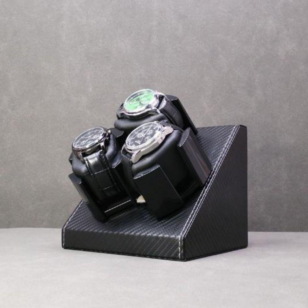 Black Bi-directional Rotation Carbon Fiber Watch Storage Display Automatic Watch Winder