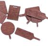5Pcs Wood Dollhouse Kitchen Accessory Round Square Bread Dessert Board  Miniature Scene