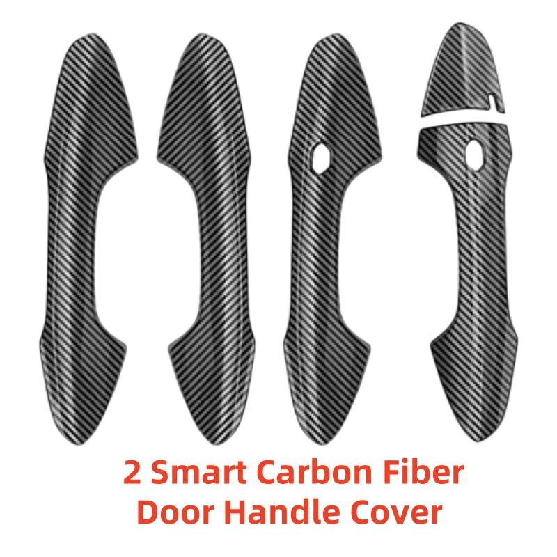 Carbon Fiber Car Styling Modification Accessories Door Handle Cover Side Trim Paste Style 2024 For Hyundai Kona ABS plastic