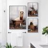 Animal Canvas Painting In Bathroom Lovely Alpaca Elephant Cow Giraffe Toilet Wall Art Poster Home Decoration Mural No Frame