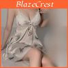 Youthful Satin Nightdress With Sleeveless Design And Breathable Fabric For Lounge And Relaxation
