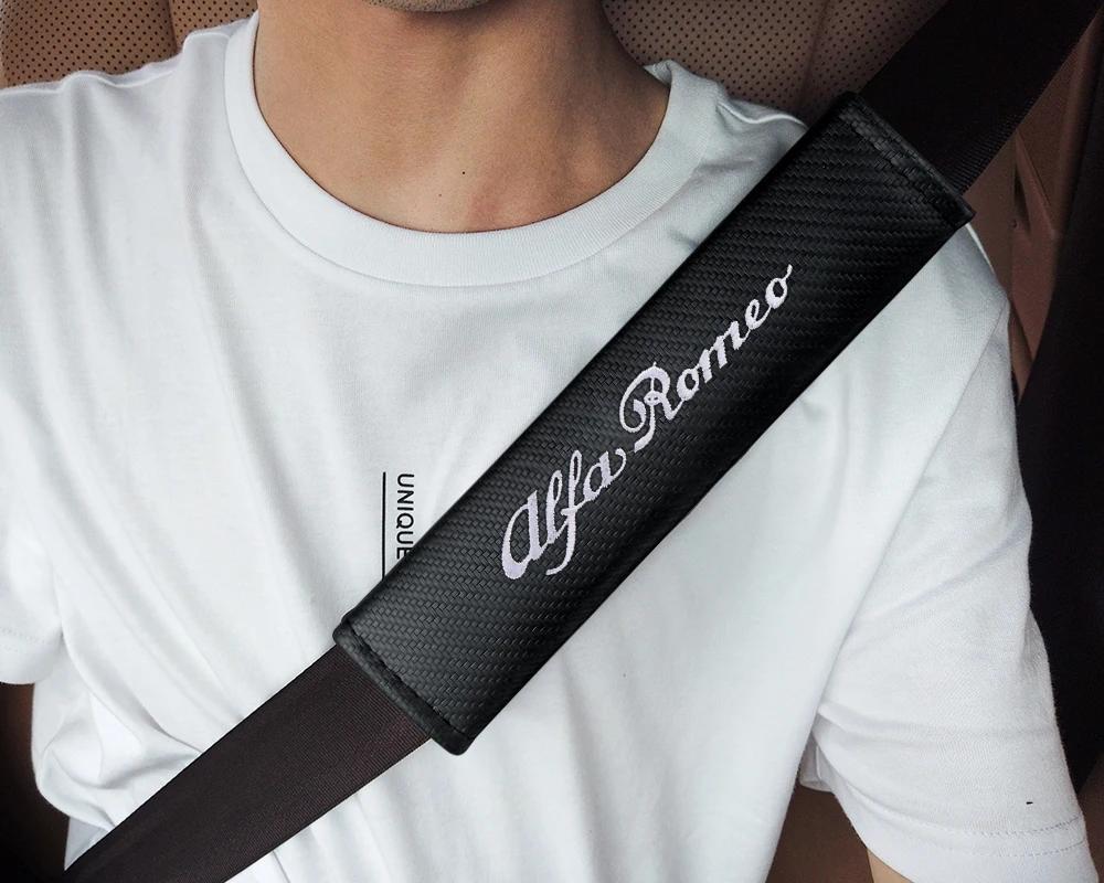 Car Stickers For Alfa Romeo Car Shoulder Cover Cushion Seat Belt Pad Seat Belt Cover For Alfa Romeo Giulia 156 MiTo Stelvio Spor