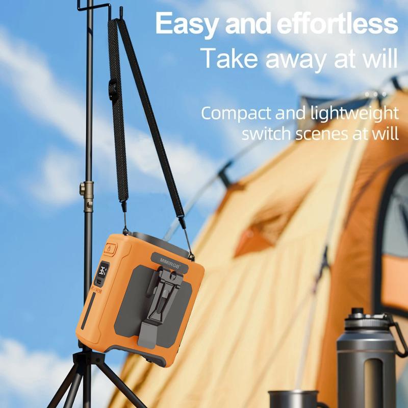 Portable Waist Fan Hanging Neck Fan with LED Lighting Power Bank 5 Speed Strong Airflow Cooling Fan for Outdoor Jobsite Working