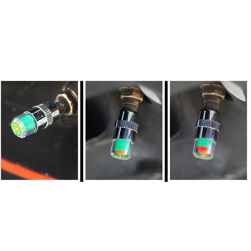Auto Car Tire Pressure Guage Cap Sensor Indicator Alert Monitoring Tool Tyre Cap Indicator Alert Air Pressure Gauge 4pcs