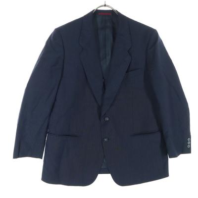 Durban Striped Pattern Long Sleeve Tailored Jacket Navy Men's Used