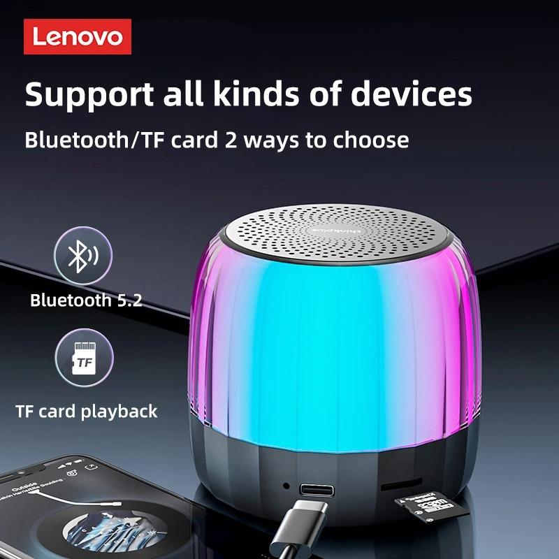 New Lenovo K3 Plus Portable HiFi Bluetooth Wireless Speaker Waterproof USB Outdoor Loudspeaker Music Surround Bass Box with Mic Support TF Card
